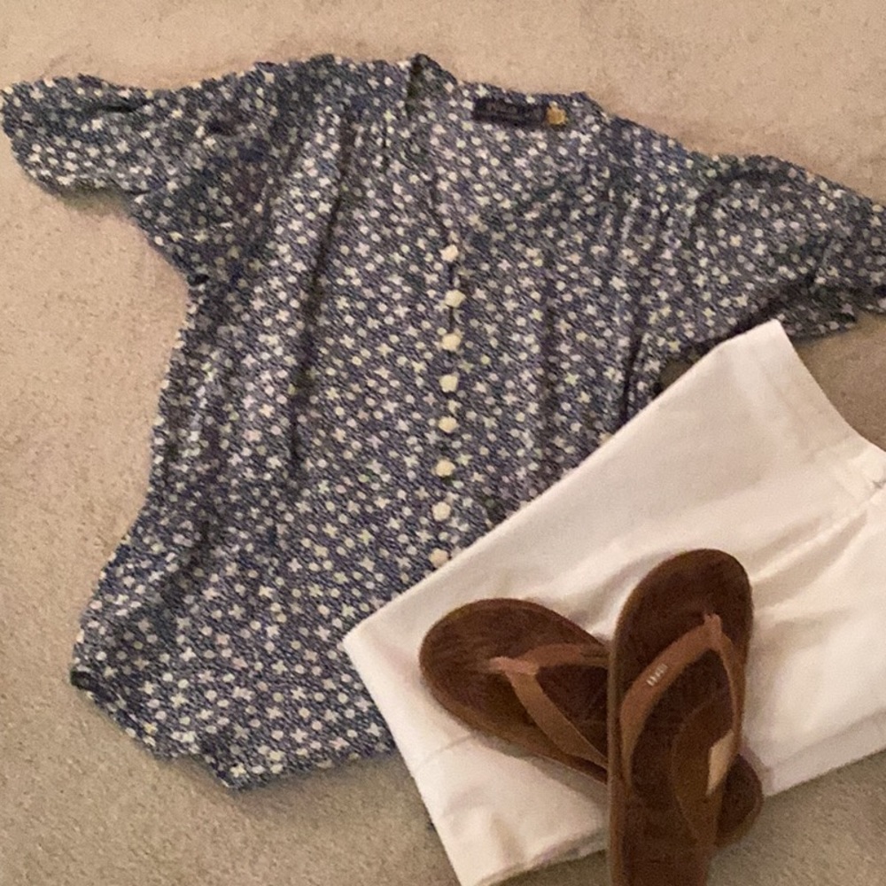 RALPH LAUREN  Button Down Short Sleeved Blouse Size M - Picture 5 of 8